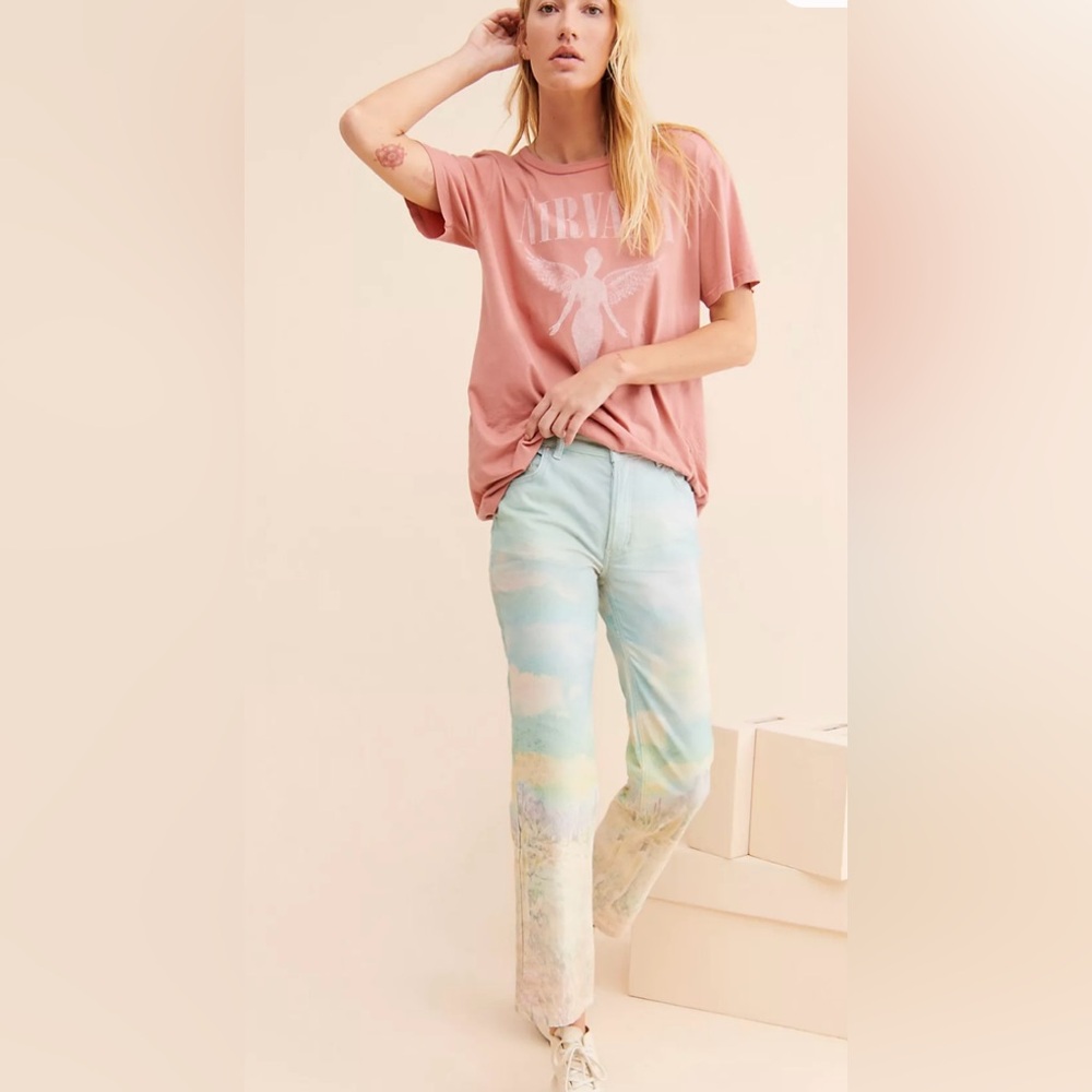 We The Free Pastel Tie-Dye Straight Leg Jeans